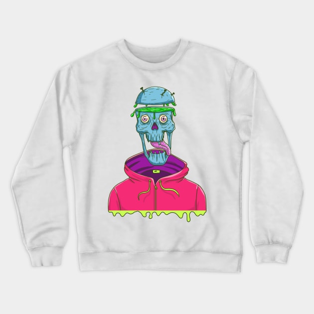 Psychedelic Skull Crewneck Sweatshirt by artub